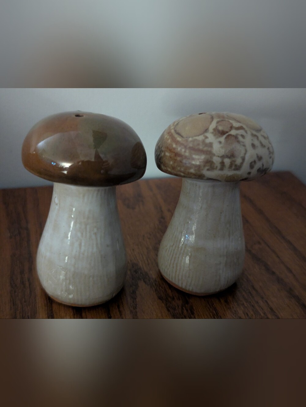 Vintage Mushroom salt & pepper shakers, vintage 70s, mid century kitchen Decor